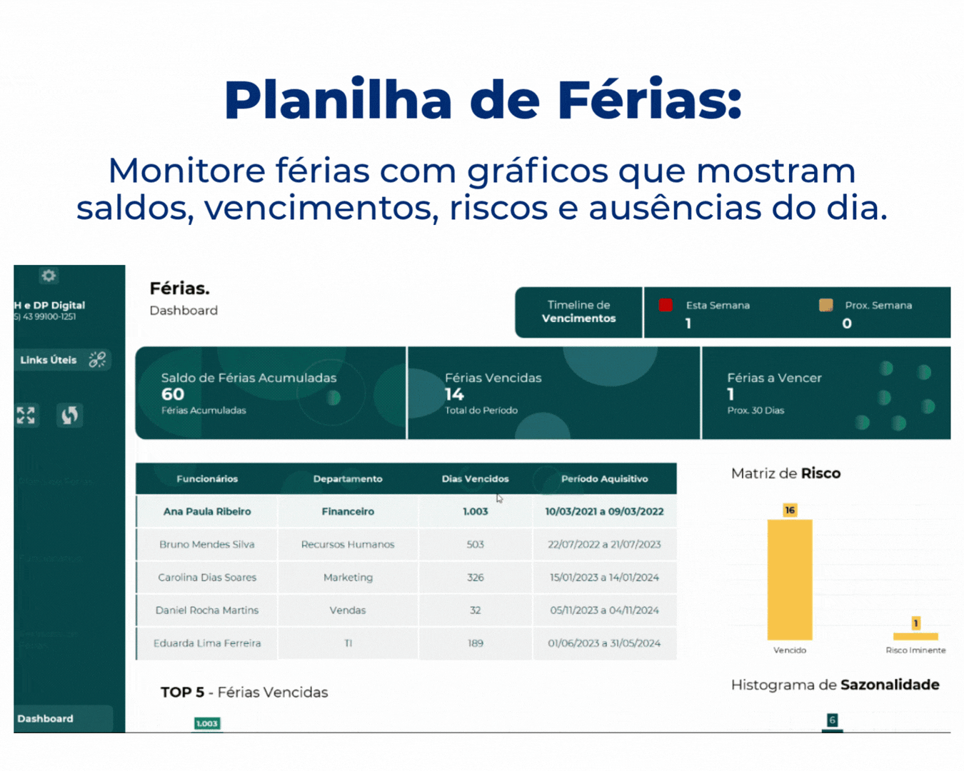 Dashboard Planilha de Férias